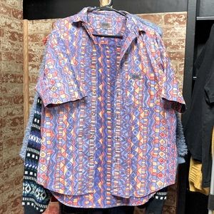80s side out short sleeve button up